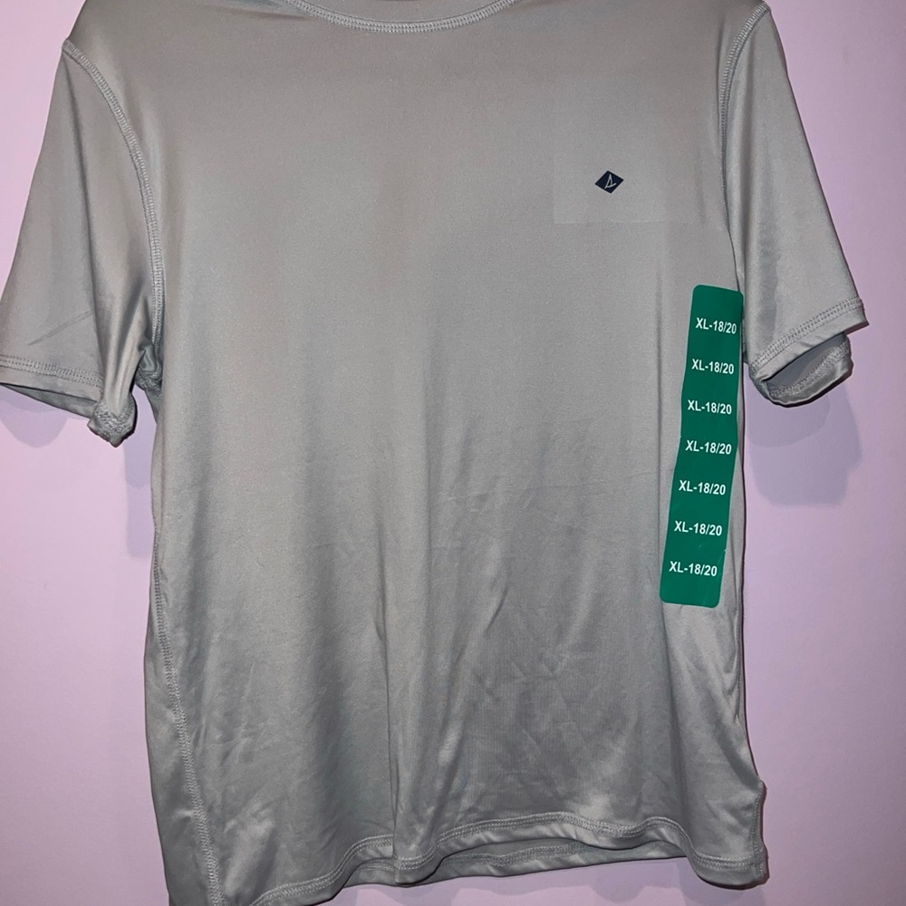 Sperry Gray Short Sleeve Tee‎ Soft Cotton Comfort Boating Lightweight